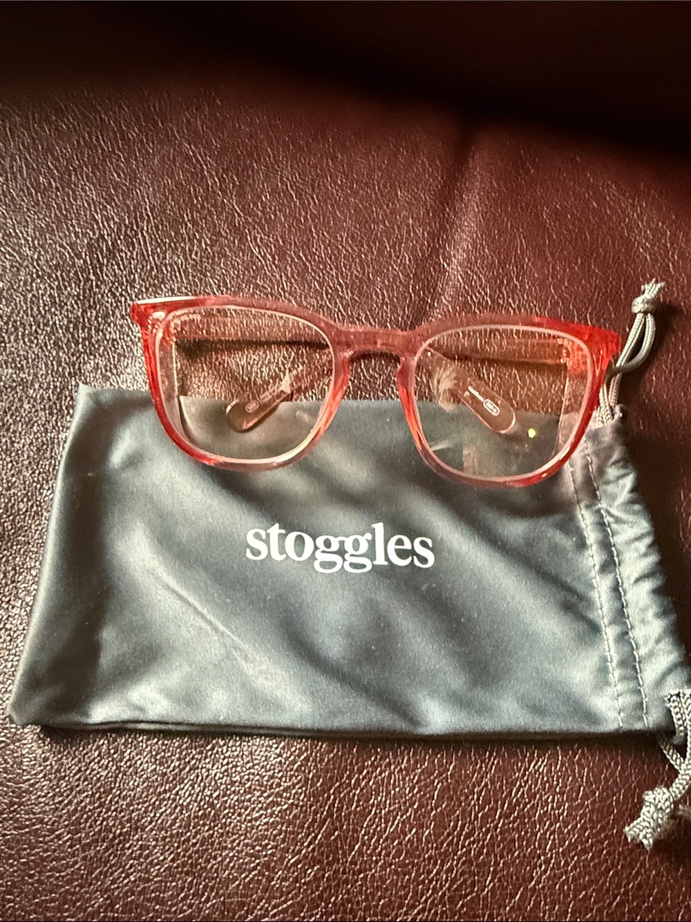 Stoggles Translucent Red Square safety glasses